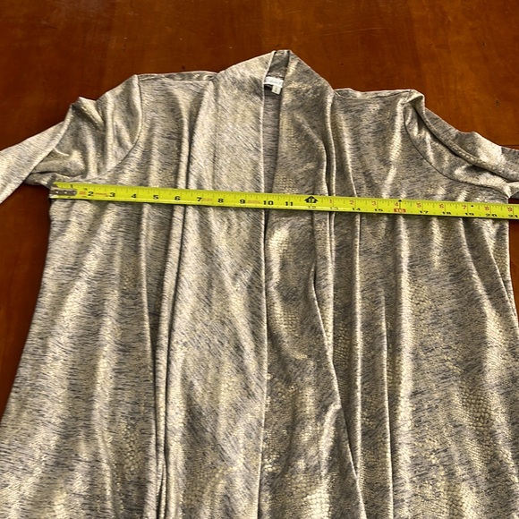 Calvin Klein Long Sleeve Gold Metallic Waterfall Cascading Flyaway Cardigan. - Picture 6 of 10